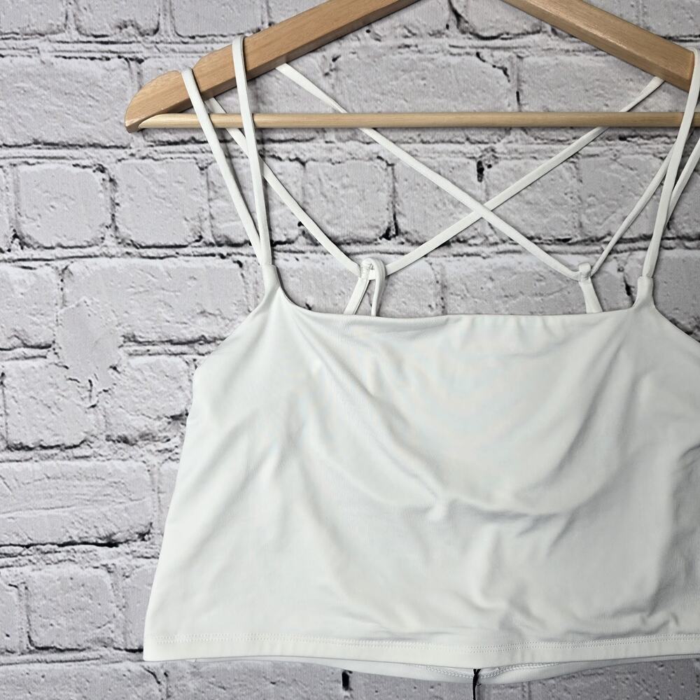 Express Body Contour Smooth White Cropped Strappy Back Tank Top Cami New Size XL - Picture 3 of 11